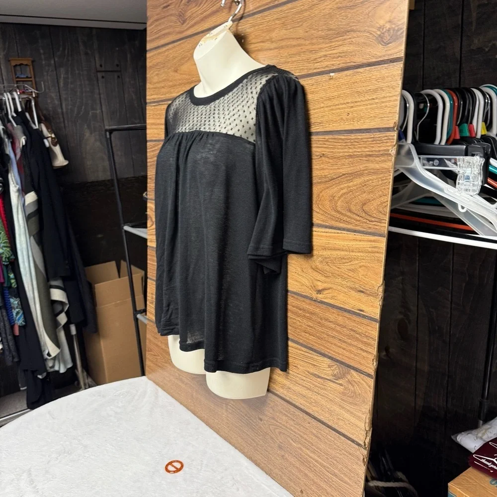 Cato size small Black Women's Top bell sleeves and baby doll style - Picture 8 of 10